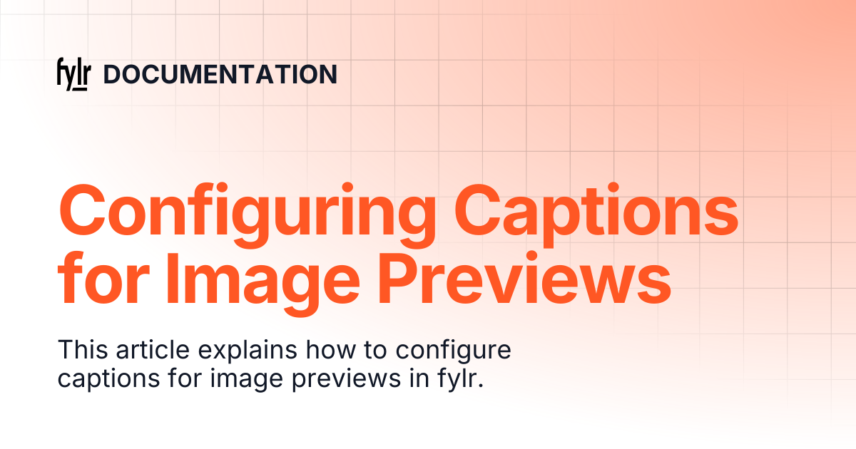 Configuring Captions for Image Previews | DOCUMENTATION